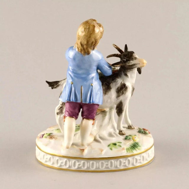 Boy with a Goat from Meissen For Sale - Image 4 of 6