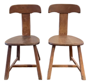 Mid 20th Century T-Chair Brutalist Chairs