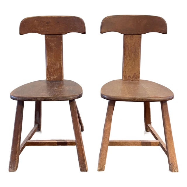 Mid 20th Century T-Chair Brutalist Chairs, Two Available For Sale