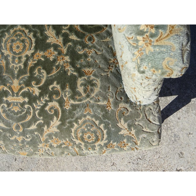 Napoleon III Blue-Grey and Gold Velvet Lounge Chair, 1890s For Sale - Image 14 of 18
