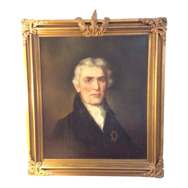 19th Century Portrait Oil Painting of a Distinguished Gentleman, Framed For Sale