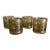 Vintage Culver LTD Antigua Old Fashioned Glasses Set of 4, 22k Gold Crackle, Mid Century Modern Barware For Sale