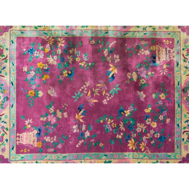 Mauve Early 20th Century Chinese Art Deco Rug For Sale - Image 8 of 15