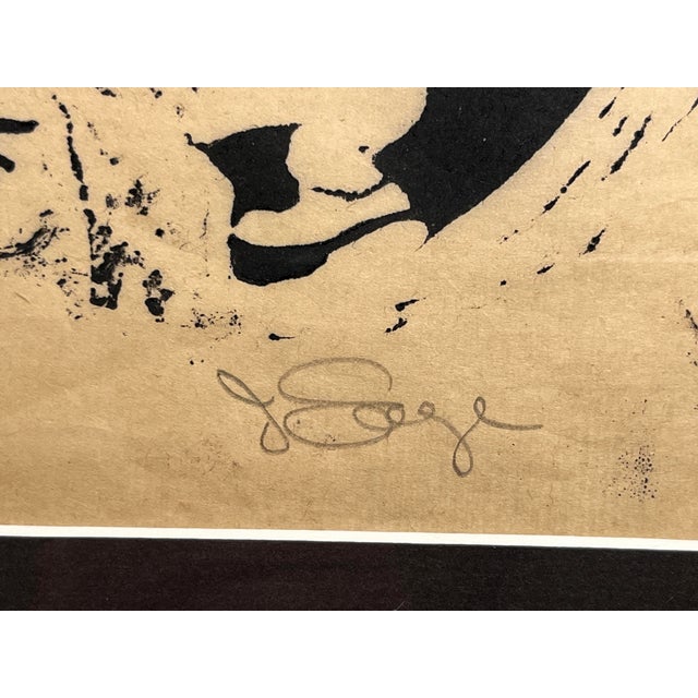 Contemporary Vintage Woodblock Print Signed in Pencil and Framed For Sale - Image 3 of 7