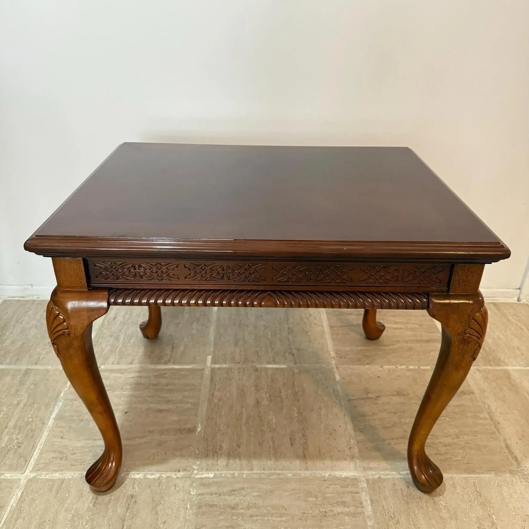 1900s Bombay Company French Style Carved Mahogany Claw Foot Side