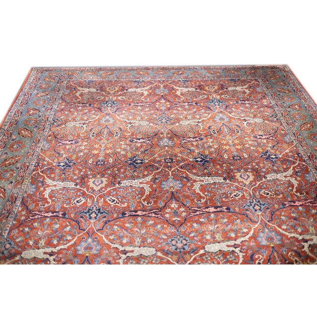 The interwar, finely woven curvilinear scatters and room sizes woven in the Persian capital city. Medallion, allover and...