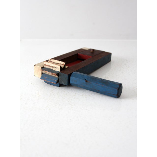 Blue Early 20th Century Wooden Noisemaker For Sale - Image 8 of 8