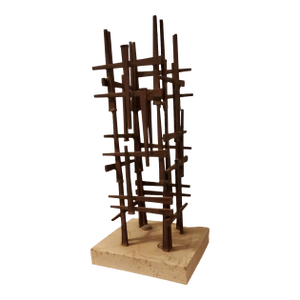 Mid Century Modern Abstract 60s Nail Sculpture by Brutalist Artist Dave Grossman