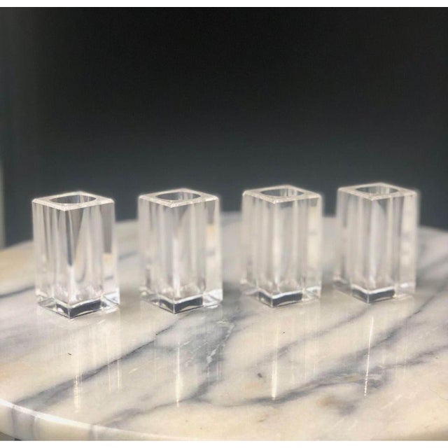 Late 20th Century Vintage Lucite Bud Vase Table Setting Markers- Set of 4 For Sale - Image 5 of 5