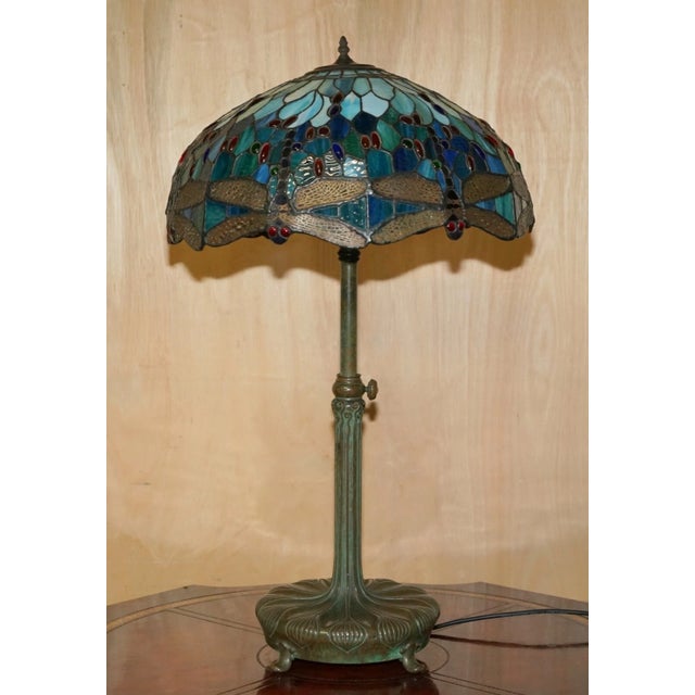 An exceptional and legendary find: a lovely, original, fully stamped Tiffany Studios New York bronze height-adjustable...