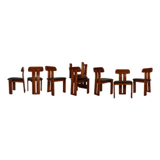 Walnut Sapporo Dining Chairs by Mario Marenco for Mobilgirgi, 1970s, Set of 8 For Sale