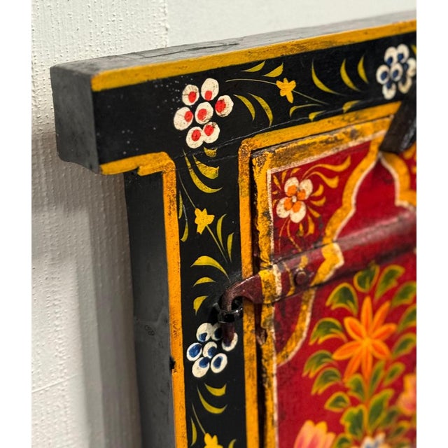 Indian Painted Wood Window Frame For Sale - Image 16 of 18