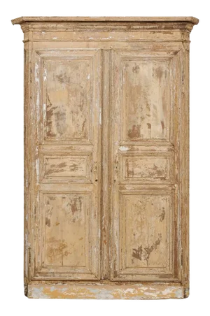 19th Century Italian Wood Doors Within Original Casing & Molding - a Pair