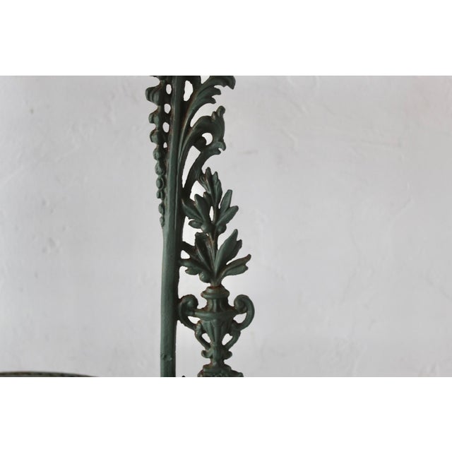 Victorian Style Cast Iron Three Tiered Jardinière Plant Stand Lion Head Paw Footed Details Vintage For Sale - Image 11 of 18