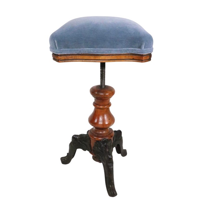 19th Century 19th Century Adjustable Victorian Organ Stool For Sale - Image 5 of 11
