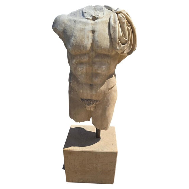 Italian Artist, Large Torso of a Greek Athlete, 1950, Marble For Sale - Image 11 of 11