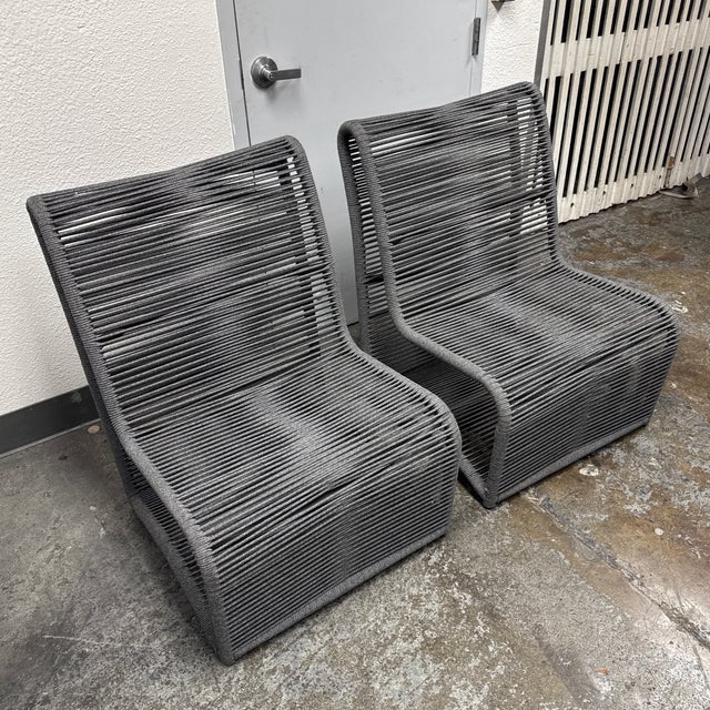 Contemporary Sunset West Milano Armless Club Chairs, Pair For Sale - Image 3 of 12