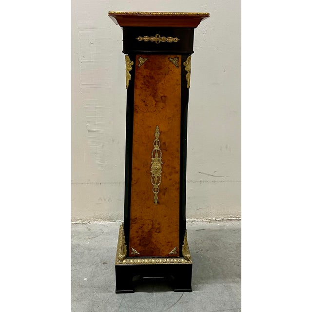 1980s Reproduction Wooden Pedestal With Ormolu, 19th Century French Empire Style For Sale - Image 5 of 12