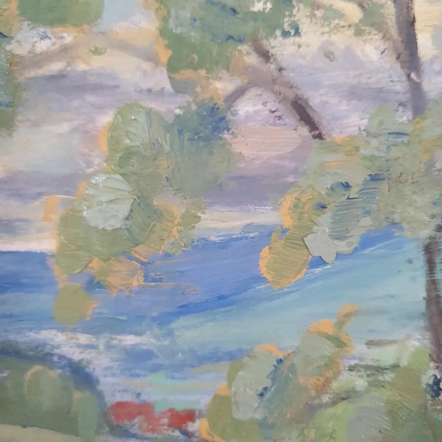 Mid-Century Modern C. Åmell, River Landscape, 1948, Oil Painting on Panel, Framed For Sale - Image 3 of 18