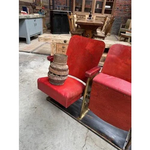 Cinema Seat Bench, 1950s For Sale - Image 4 of 11
