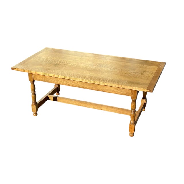 Farmhouse Vintage Tiger Maple Coffee Table For Sale - Image 3 of 12