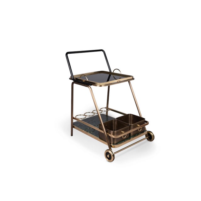 Decatur Bar Cart by Porus Studio For Sale - Image 9 of 12
