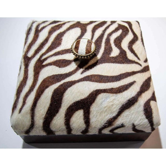 Maitland Smith Zebra Design Decorative Box, Leather, 1980s, Philippines For Sale In Palm Springs - Image 6 of 16