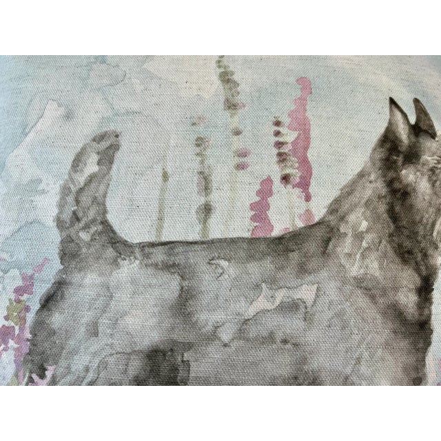 2020s Square Pillow Decorated With a Stoic Scottie Terrier Dog Portrait - Made in the U K For Sale - Image 5 of 12