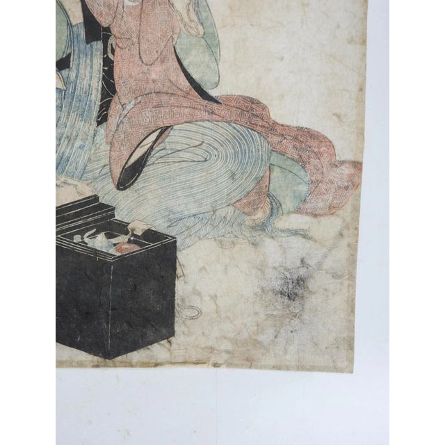 Early Kunisada I Utagawa Beauty Sewing Japanese Woodblock For Sale In Seattle - Image 6 of 9