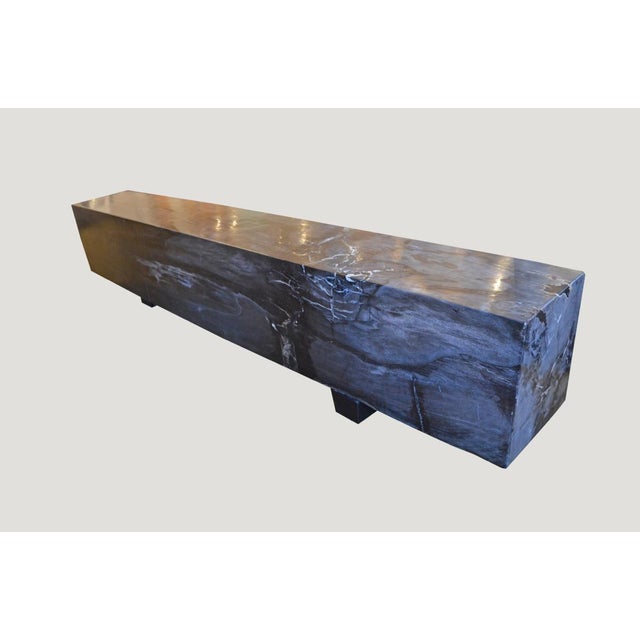 Andrianna Shamaris Petrified Wood Log Bench For Sale - Image 4 of 18