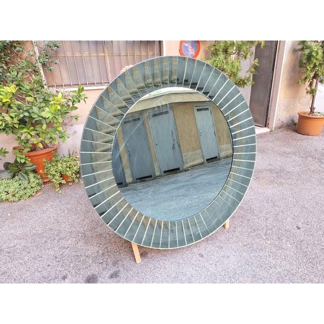 Mirror with Glass Strips and Piece on Important Italian Commission, 1990s For Sale - Image 9 of 10