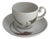 Form Asimmetria Goldraster Espresso Cup and Saucer by Bjørn Wiinblad for Rosenthal Studio Linie Germany, 1988, Set of 6 For Sale