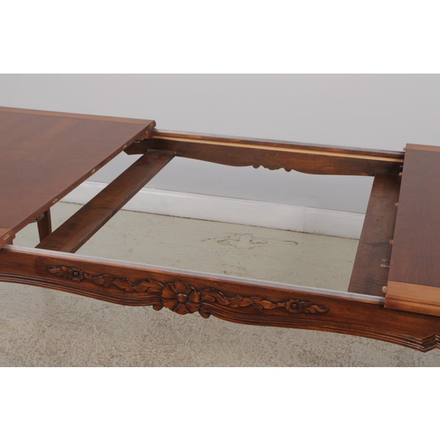 Cherry French Louis XV Style Banded Dining Table For Sale - Image 10 of 16