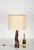 Animal Skin Midcentury Italian Sculptural Table Lamp in Curved Brown Leather, 1970s For Sale - Image 7 of 16