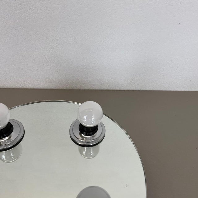 1980s Pop Art Space Age Silver Mirror Wall Light by Eglo Light, Germany, 1980s For Sale - Image 5 of 15