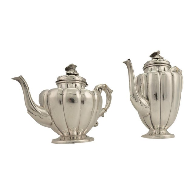 Antique Art Deco Sterling Silver L. Maciel Mexican 3 Piece Tea Coffee Set 1935 For Sale - Image 11 of 17