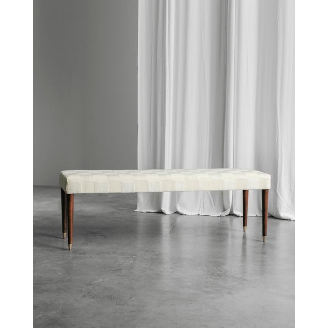 Mid-Century Modern Italian Bench in Walnut, 1950s For Sale - Image 5 of 6