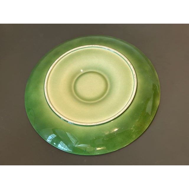 Ceramic Late 19th Century Bordallo Pinheiro Style Watermelon Slice Ceramic Serving Platter – Hand-Painted Majolica Style Fruit Plate, Summer Entertaining Dish For Sale - Image 7 of 8