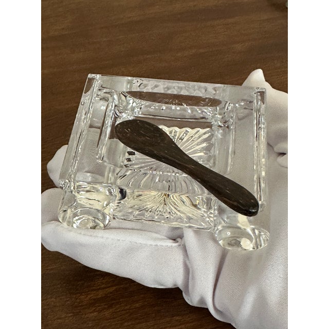 1990s William Yeoward June Crystal Salt Cellar With Wooden Spoon For Sale In Boston - Image 6 of 15