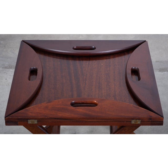 Vintage Folding Mahogany Tray Table, 1950s For Sale - Image 6 of 10