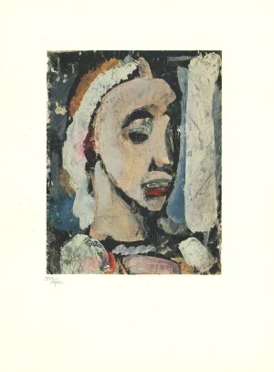 1969 Georges Rouault 'Benigne Portrait' Modernism Multicolor France Lithograph