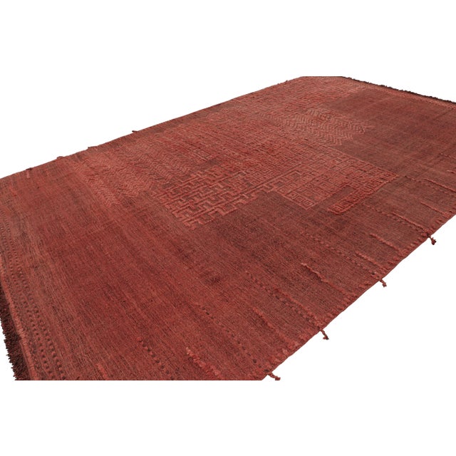 Rug & Kilim Rug & Kilim’s Moroccan Style Rug in Red with Geometric Patterns - 9x12 For Sale - Image 4 of 7