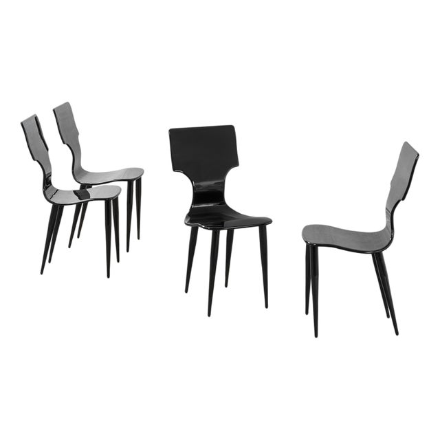 Vintage Chairs by Piero Fornasetti, 1950s, Set of 4 For Sale