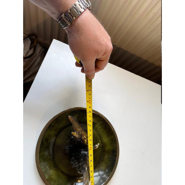 Art Deco Bronze Dish with Eagle Sculpture, 1930s For Sale - Image 6 of 7