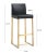 Denmark Black Vegan Leather & Gold Steel Bar Stools - Set of 2 For Sale - Image 9 of 12