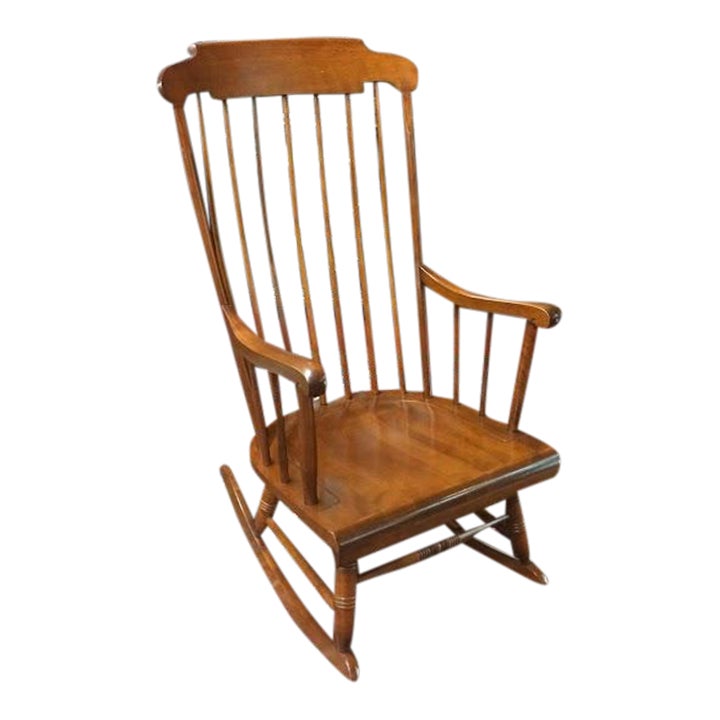 Vintage Rocking Chair, Cherry Wood, Nichols and Stone Furniture Chairish