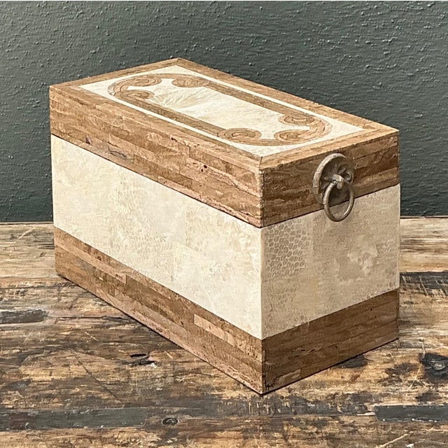 Vintage Tessellated Stone Box For Sale In West Palm - Image 6 of 18