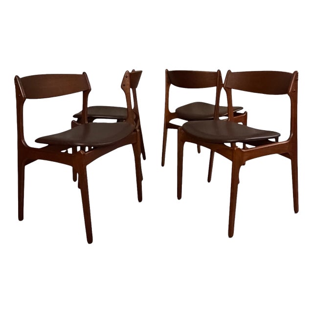 Danish Teak Dining Chairs by Erik Buch for O.D. Møbler, Denmark, 1960s, Set of 4 For Sale