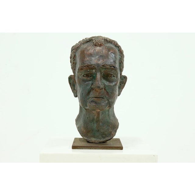 Vintage Sculpted Clay Bust, 1970s For Sale - Image 4 of 8