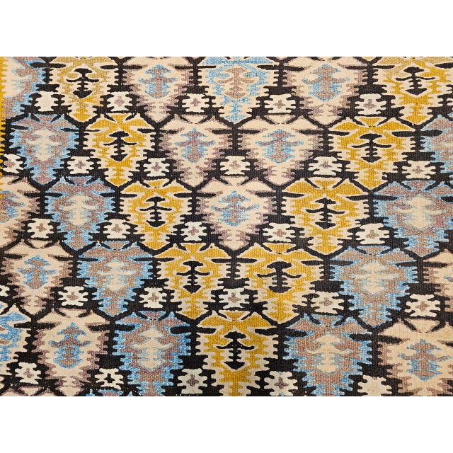 Vintage Qazvin Tribal Kilim Runner, Handwoven Allover Paisley Pattern, Brown & Ivory, 4’ x 18’ For Sale - Image 11 of 17